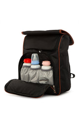 Siyah Baby Bag Baskılı Kapaklı Sırt Çantası