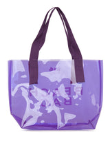 Lila Beach Bag Baskılı Şeffaf Plaj Çantası