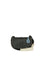 Siyah Krem Askılı Kemer Detaylı Mini Oval Çanta