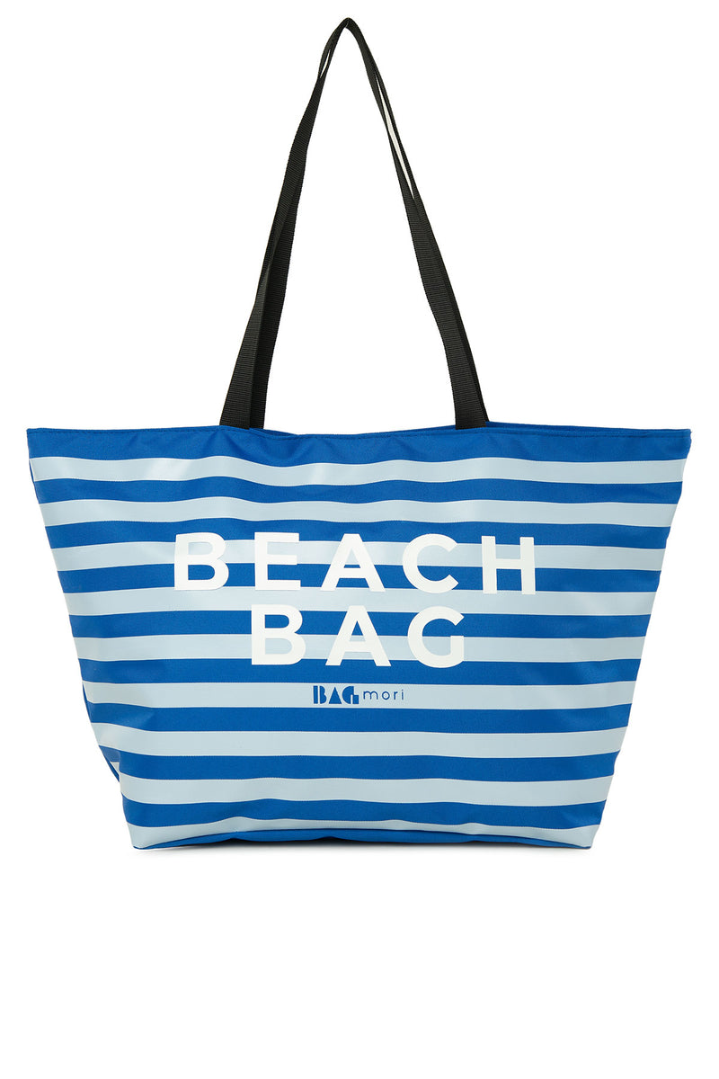 Mavi Çizgili Beach Bag Baskılı Plaj Çantası