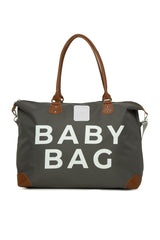 Gri Baby Bag Baskılı Garnili Anne Bebek Çantası
