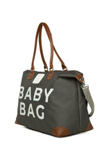 Gri Baby Bag Baskılı Garnili Anne Bebek Çantası