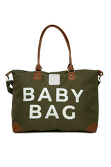 Haki Baby Bag Baskılı Garnili Anne Bebek Çantası