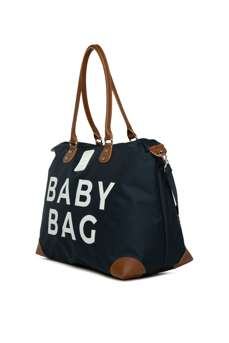 Lacivert Baby Bag Baskılı Garnili Anne Bebek Çantası