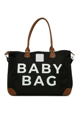 Siyah Baby Bag Baskılı Garnili Anne Bebek Çantası