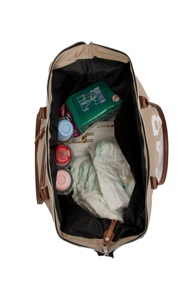 Vizon Baby Bag Baskılı Garnili Anne Bebek Çantası