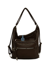 Kahverengi Beş Gözlü Cepli Salaş Askılı ve Sırt Çantası