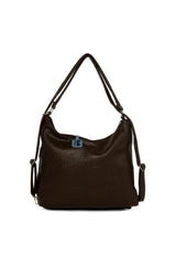 Kahverengi Yedi Gözlü Fermuar Detaylı Askılı ve Sırt Salaş Ça