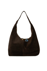 Kahverengi Hakiki Süet Deri Büyük Salaş Çanta