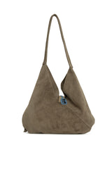 Vizon Hakiki Süet Deri Tokalı Püsküllü Büyük Salaş Çanta