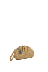 Krem Burslu Pilili Hasır Çanta