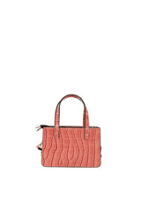 Pembe Parlak Kroko Mini Tasarım Çanta