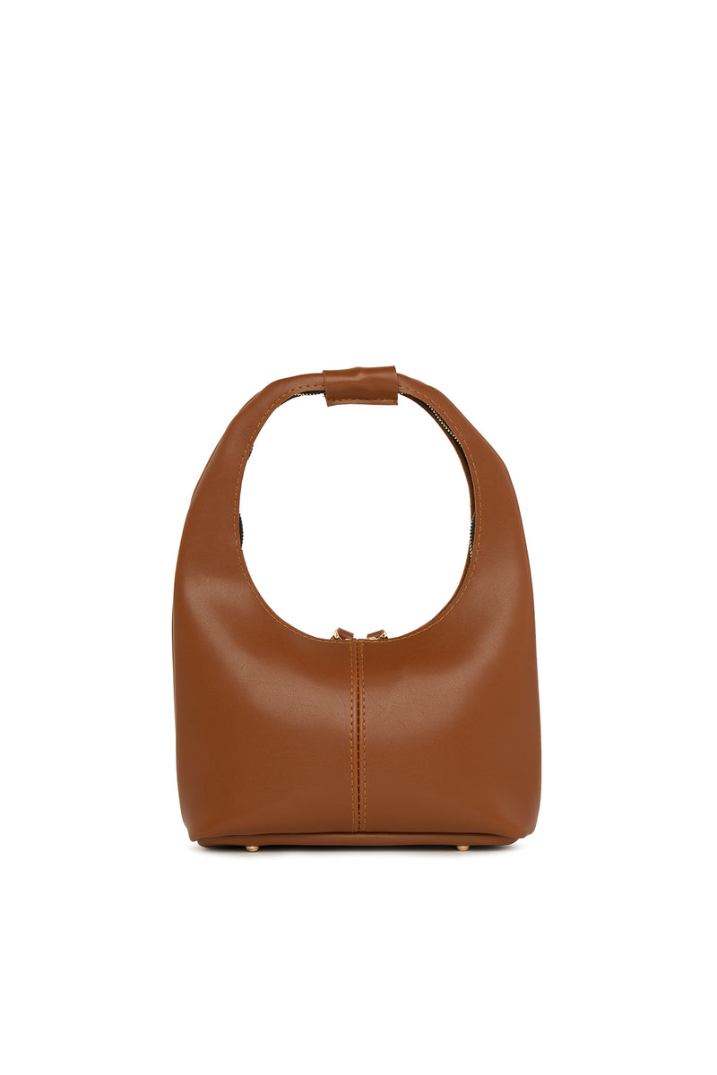 Taba Fermuarlı Oval Omuz Çantası