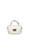 Beyaz Nakışlı Kemer Detaylı Mini Çanta