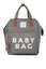 Gri Baby Bag Baskılı Cepli Anne Bebek Bakım Sırt Çanta