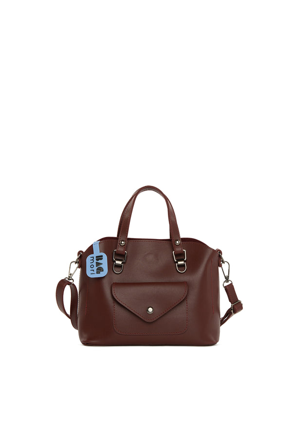 Bordo Cepli Üç Bölmeli Mini Çanta