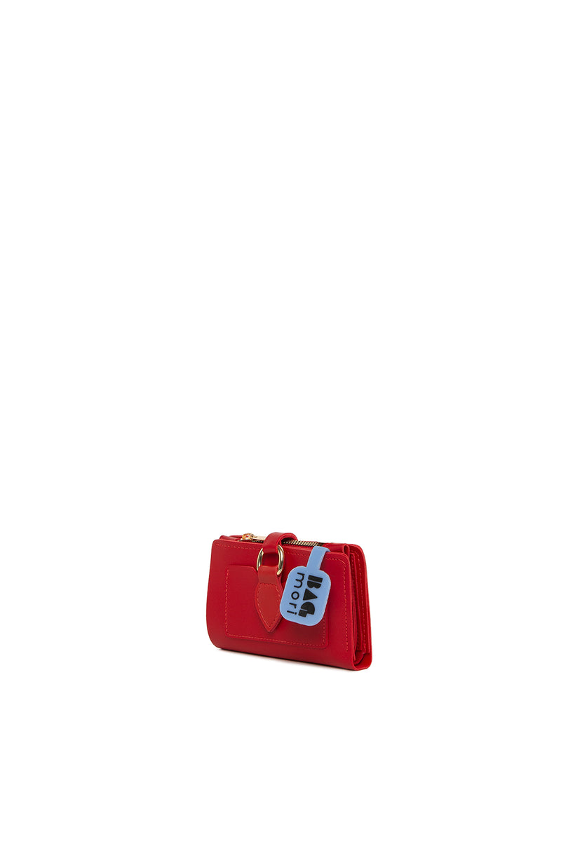 Kırmızı Kemer Detaylı Mini Cüzdan