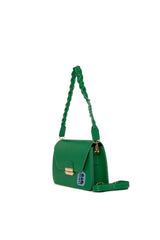 Yeşil Örgü Askılı Kilitli Mini Çanta