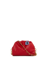 Kırmızı Pilili Çıtçıtlı Mini Çanta