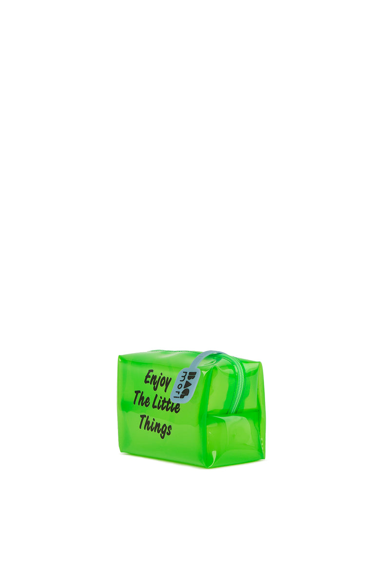 Yeşil Baskılı Mini Makyaj Çantası