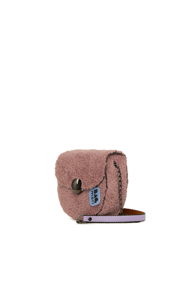 Pembe Peluş Oval Kutu Çanta