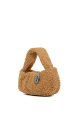 Camel Pilili Mini Peluş Çanta