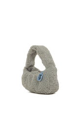 Gri Pilili Mini Peluş Çanta