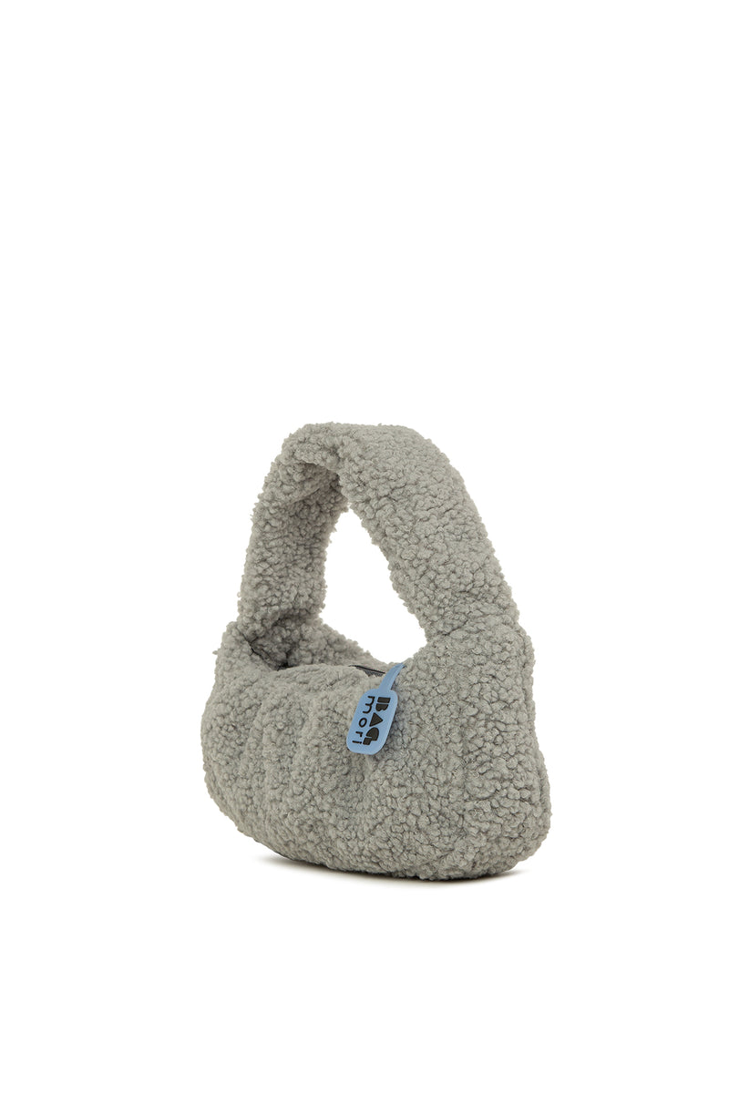 Gri Pilili Mini Peluş Çanta