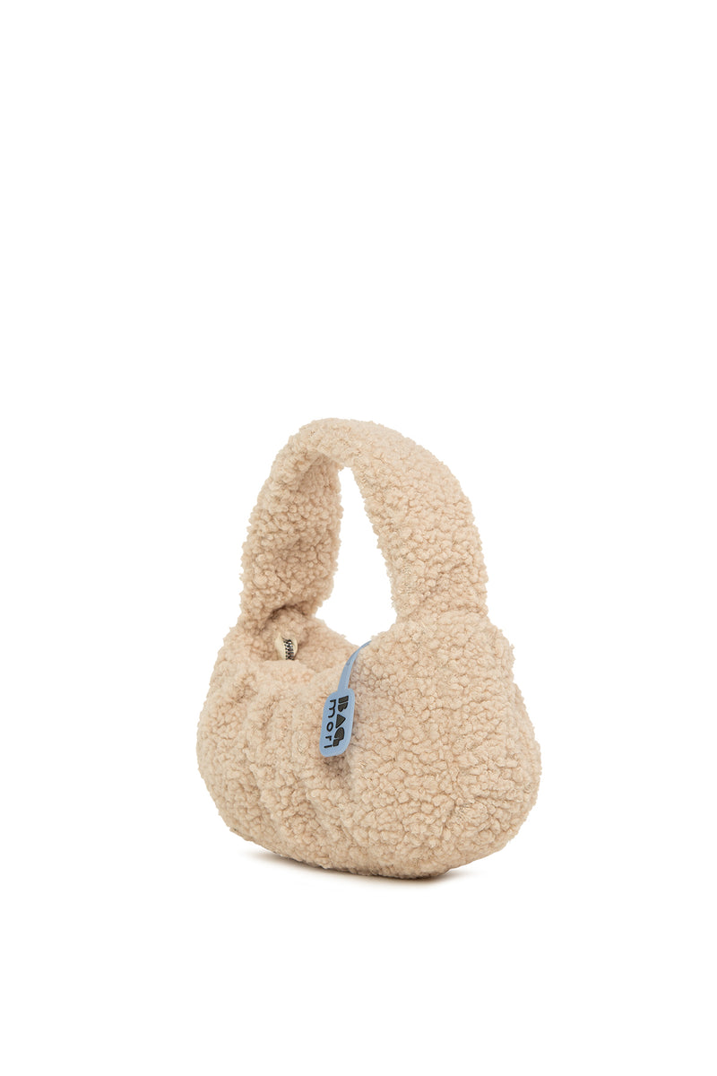Krem Pilili Mini Peluş Çanta