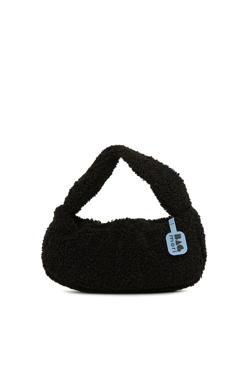 Siyah Pilili Mini Peluş Çanta
