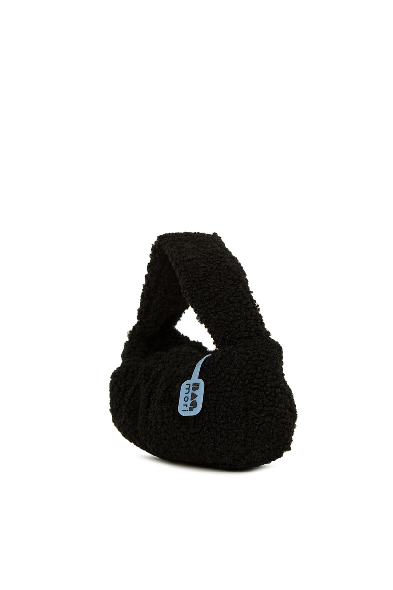 Siyah Pilili Mini Peluş Çanta