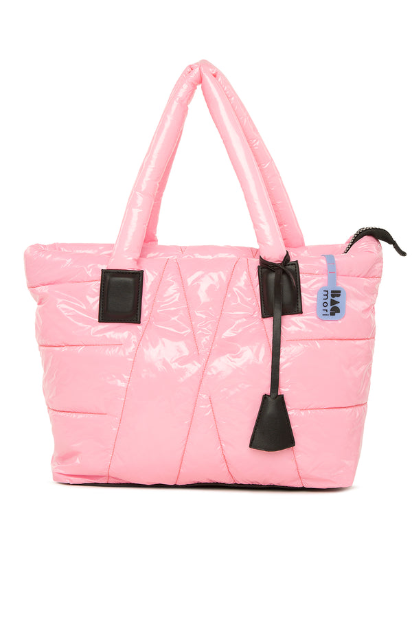Pembe Nakışlı Garnili Şişme Çanta