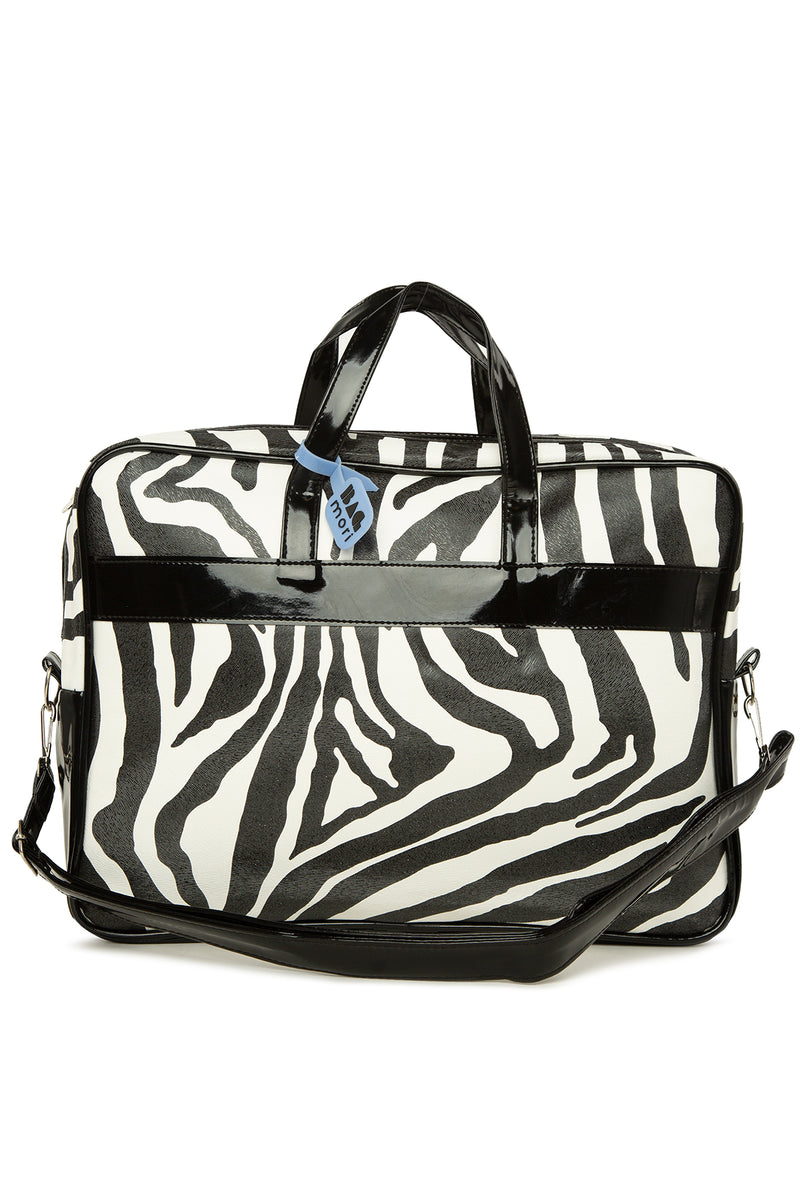 Zebra Fermuarlı Desenli Laptop Çantası