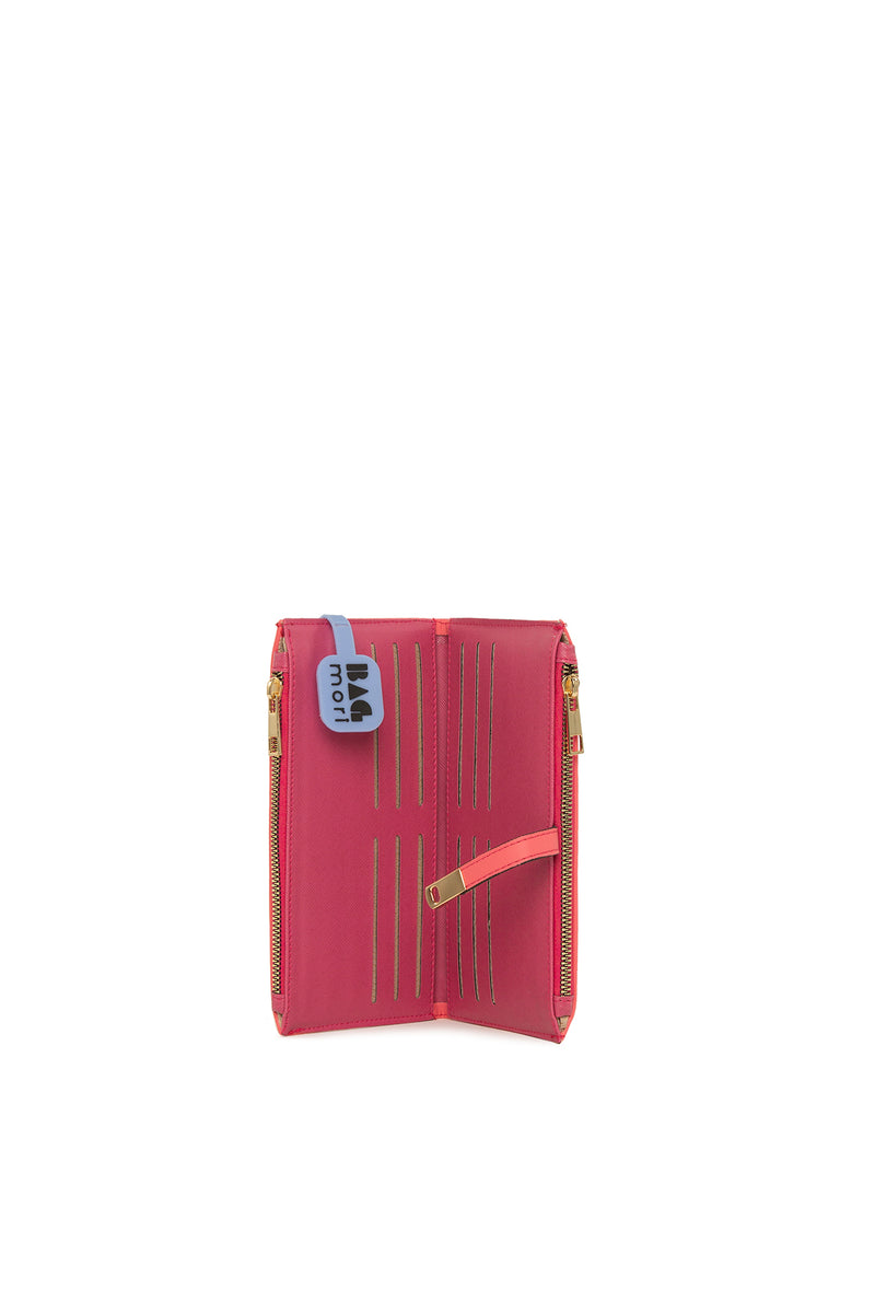 Pembe Kemerli Çift Gözlü Büyük Cüzdan