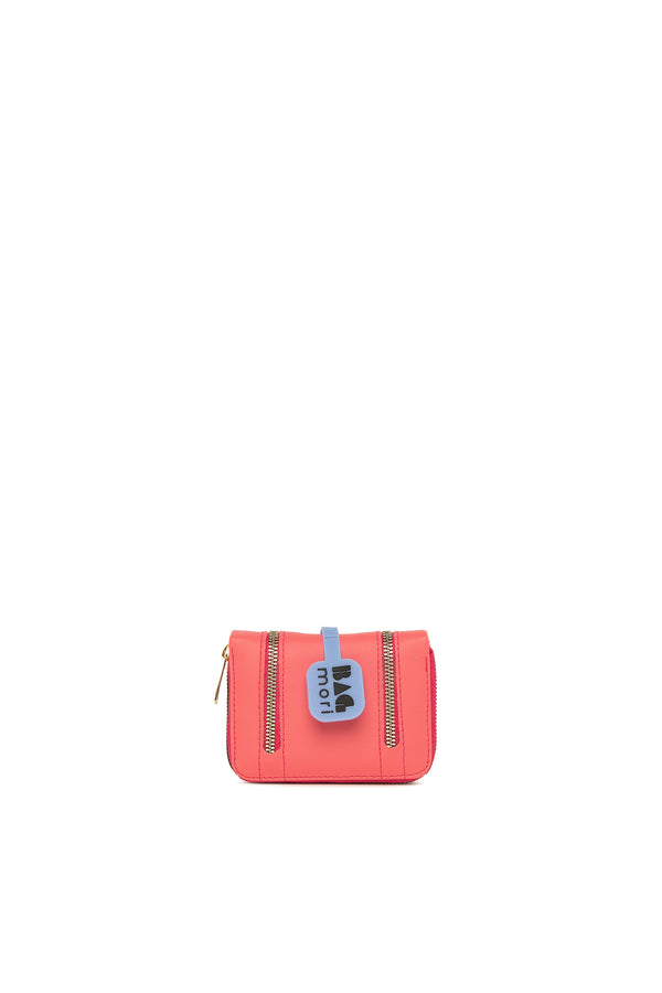 Pembe Çift Fermuar Detaylı Mini Cüzdan