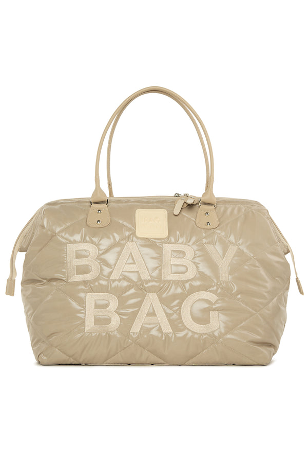 Vizon Baby Bag Nakışlı Puf Şişme Anne Bebek Bakım Çanta