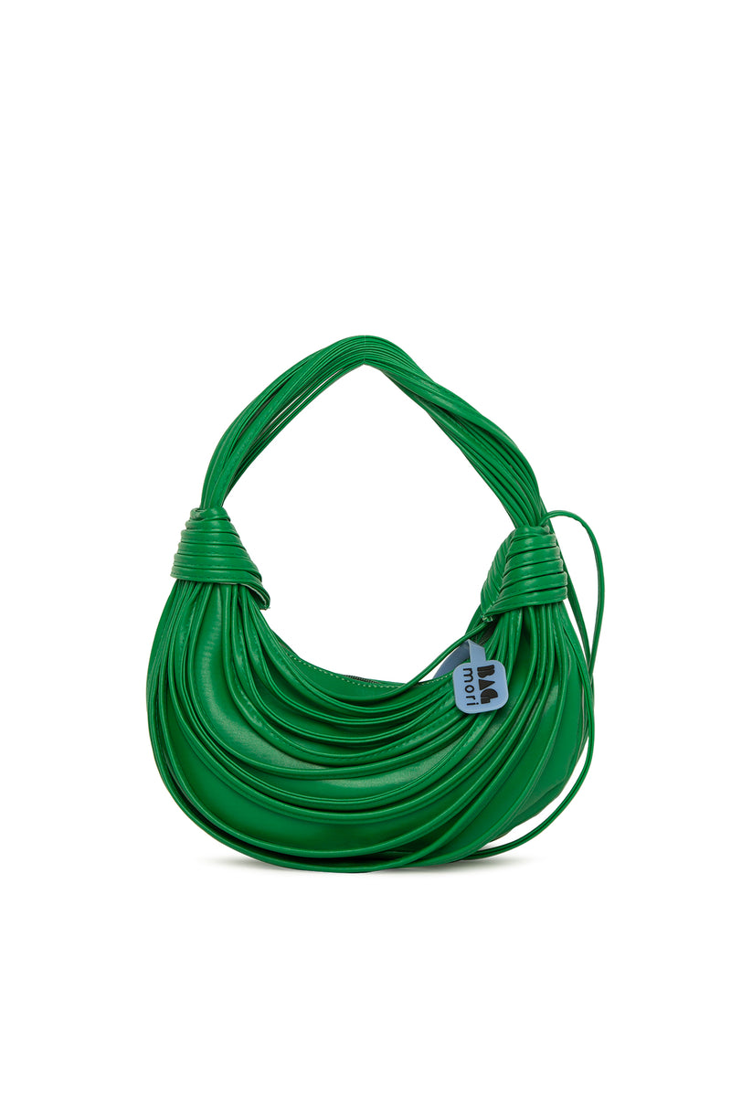 Yeşil Biye Detaylı Tasarım Büyük Baget Çanta