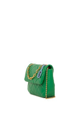 Yeşil Kabartma Detaylı Kapaklı Çanta