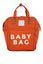 Kiremit Baby Bag Baskılı Cepli Anne Bebek Bakım Sırt Çanta