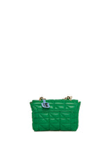 Koyu Yeşil Nakışlı Boncuk Detaylı Kapaklı Mini Çanta