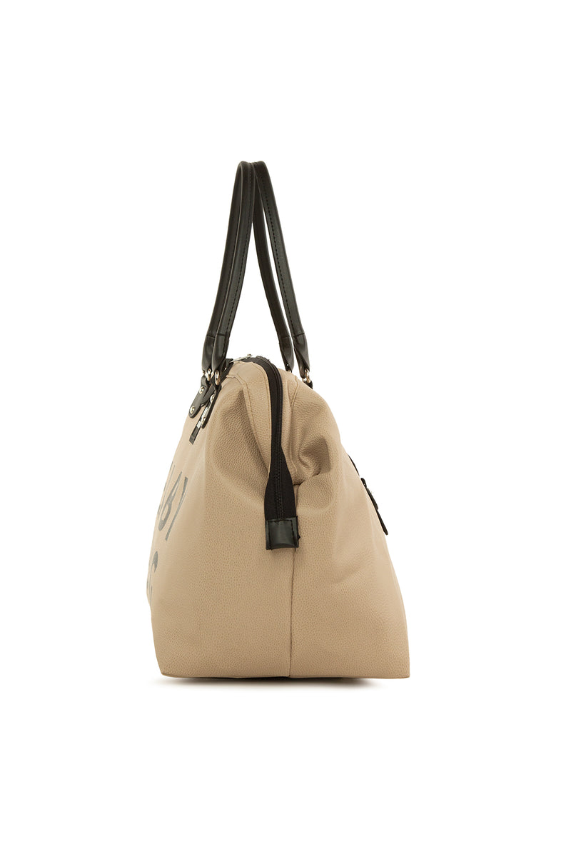 Vizon Baby Bag Baskılı Deri Anne Bebek Bakım Çantası