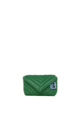 Yeşil Mini V Nakışlı Çanta