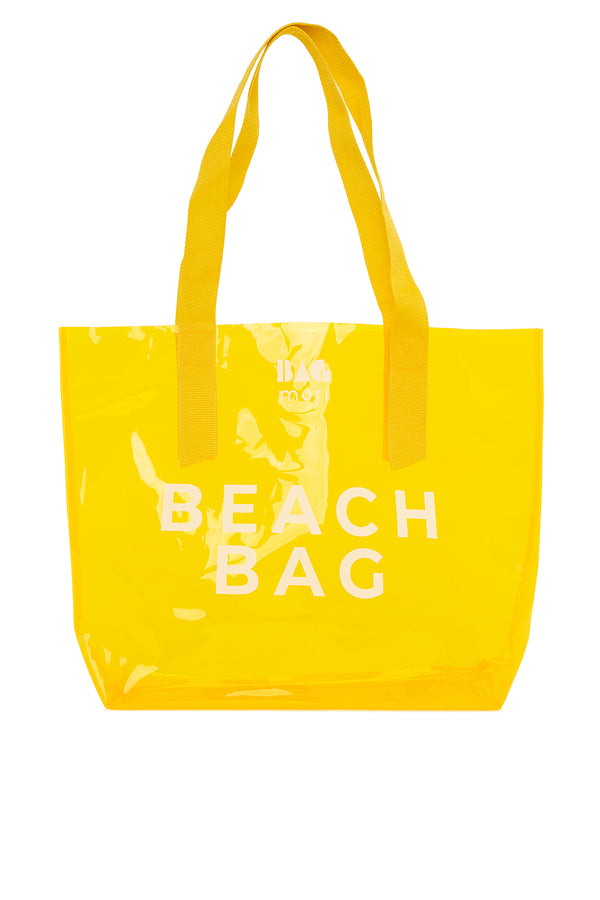 Sarı Beach Bag Baskılı Şeffaf Plaj Çantası