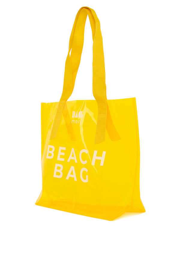 Sarı Beach Bag Baskılı Şeffaf Plaj Çantası
