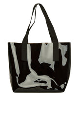 Siyah Beach Bag Baskılı Şeffaf Plaj Çantası