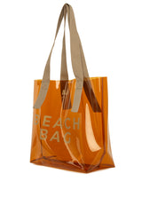 Vizon Beach Bag Baskılı Şeffaf Plaj Çantası