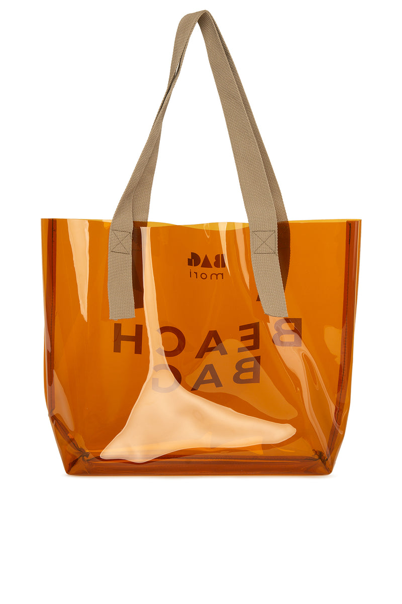 Vizon Beach Bag Baskılı Şeffaf Plaj Çantası