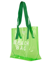 Yeşil Beach Bag Baskılı Şeffaf Plaj Çantası
