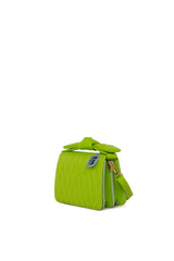 Yeşil Nakışlı Kurdela Detaylı Kutu Çanta