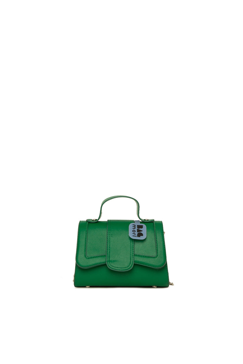 Yeşil Oval Kapaklı Mini Kutu Çanta